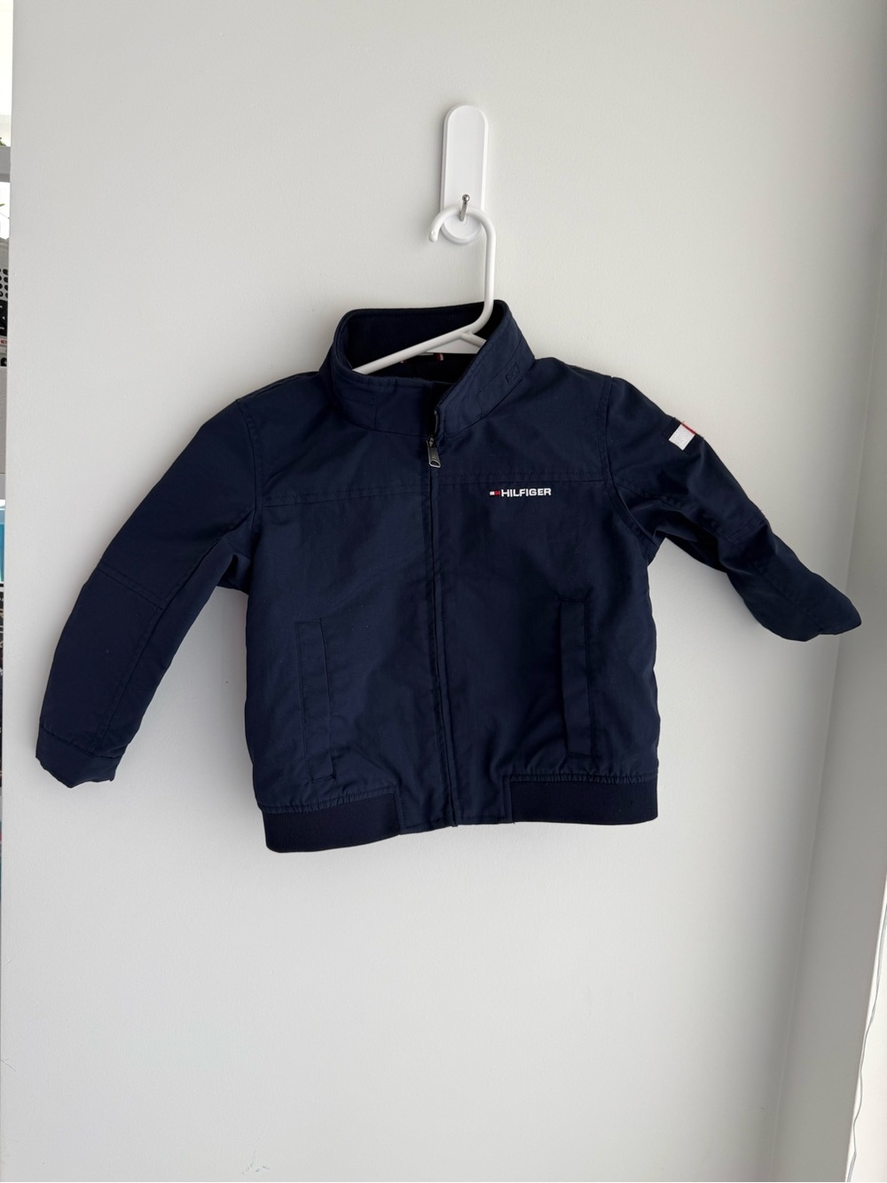 Tommy Hilfiger Navy Zip-Up Kids Puffer Jacket